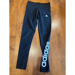 Adidas Women’s Medium Black Logo  Athletic Activewear Workout Pants